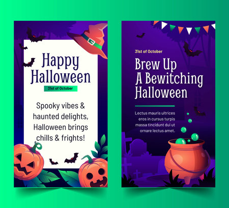 gradient banners collection halloween season design vector illustration