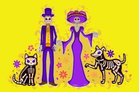 hand drawn dia de muertos design vector illustrationのイラスト素材