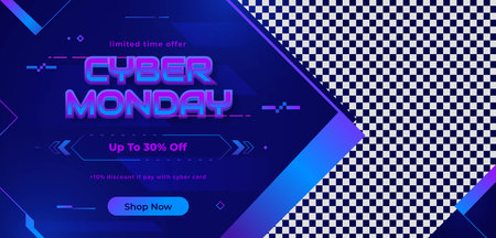 gradient cyber monday sale banner design vector illustrationのイラスト素材