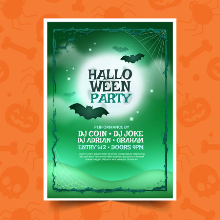 realistic halloween vertical poster template design vector illustrationのイラスト素材