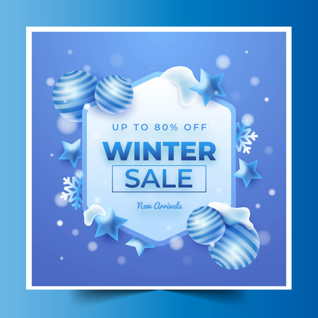 realistic winter sale banners collection design vector illustrationのイラスト素材
