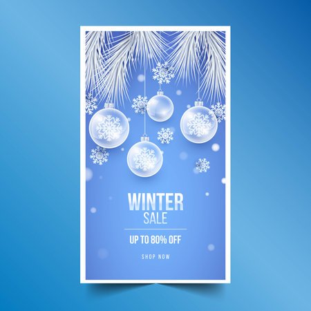 realistic winter sale banners collection design vector illustrationのイラスト素材