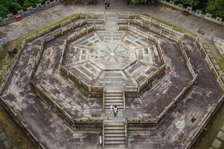 View from the Wanshou Guanyinsi Temple in the Qingxiu Mountain Scenic Parkの写真素材