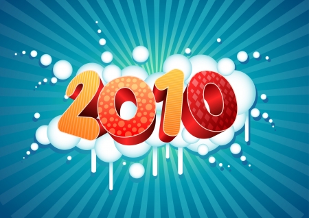 2010 new year composition. All elements are layered separately in vector file.のイラスト素材