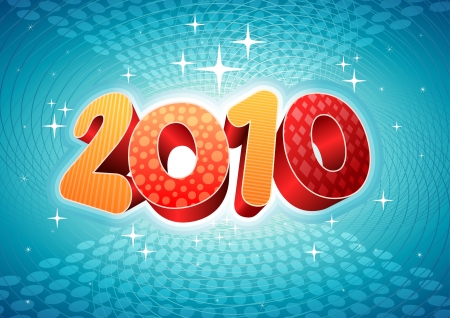 2010 abstract new year composition. All elements are layered separately in vector file.のイラスト素材