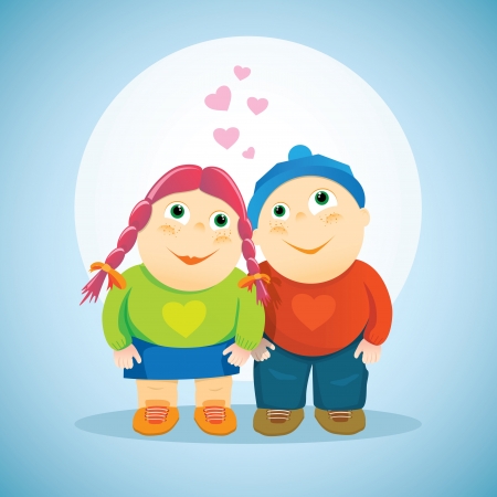 a sweet couple in love のイラスト素材