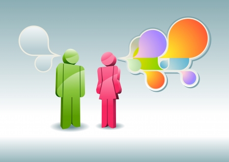 Man and woman having a discussion illustration のイラスト素材