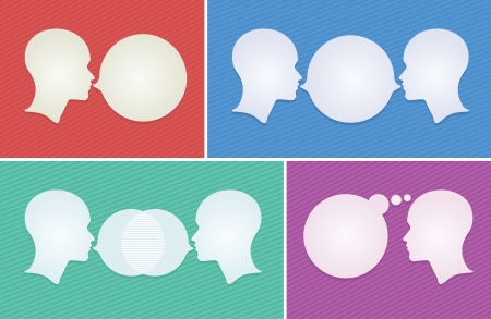 dialogue concept. illustration symbol set. のイラスト素材