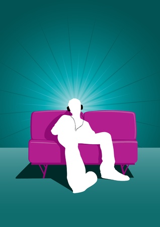 Listen to the musicのイラスト素材