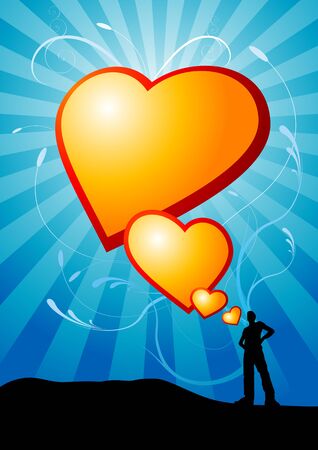 lover boy and heart symbols. のイラスト素材