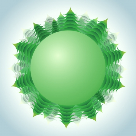 Blank forest globe illustration with copy space All elements are layered and grouped のイラスト素材