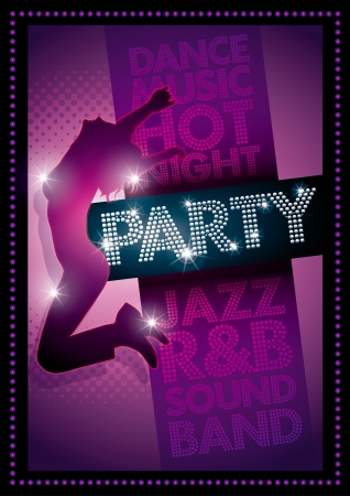 Purple Party poster Template のイラスト素材