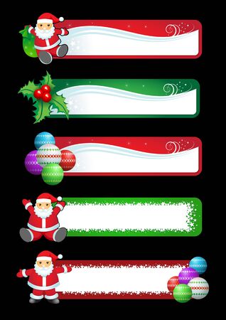 Christmas banner set. five banners...のイラスト素材