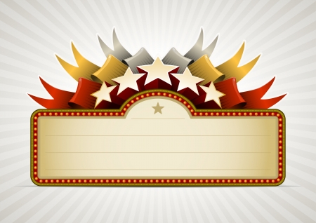 Ribbon star banner. All elements are layered separately in vector file. Easy editable.のイラスト素材
