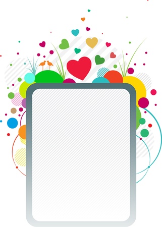 Spring colorful and funny love banner のイラスト素材