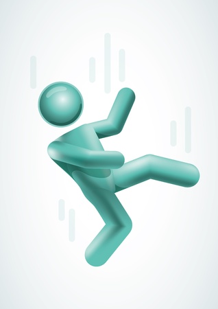3d vector man falling down. Elements are layered separately in vector file.のイラスト素材