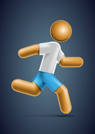3d running man symbolのイラスト素材