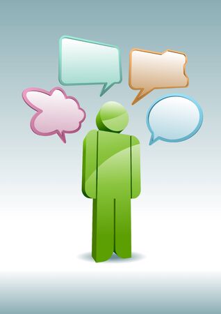 A man talking different things のイラスト素材