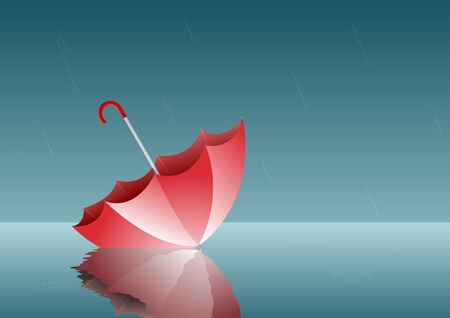 lonely umbrella  All elements are layered sepeately in vector file のイラスト素材