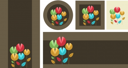 Tulipe set  vector background setのイラスト素材