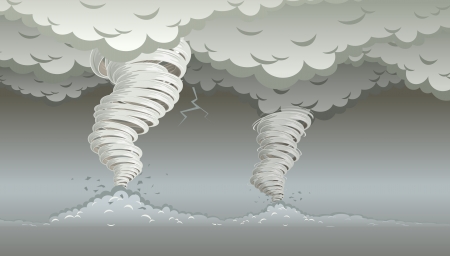 Twin tornado  Vector illustration  Elements are layered separately in vector file 