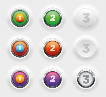 Various vector raised buttons collection  Elements are layered separately のイラスト素材