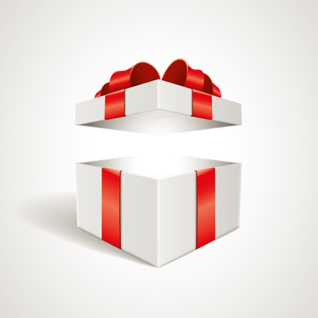Vector open gift box illustration  Elements are layered separately in vector file のイラスト素材