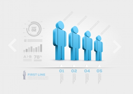 Vector people infographic design template  Elements are layered separately in vector file のイラスト素材