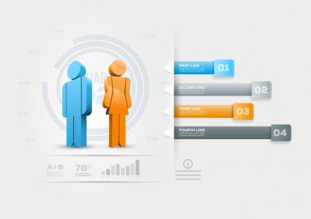Vector people infographic design template  Elements are layered separately in vector file のイラスト素材