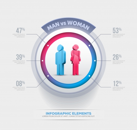 Vector people infographic design template  Elements are layered separately in vector file のイラスト素材