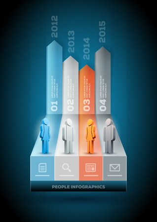 Vector people infographic design template  Elements are layered separately in vector file のイラスト素材