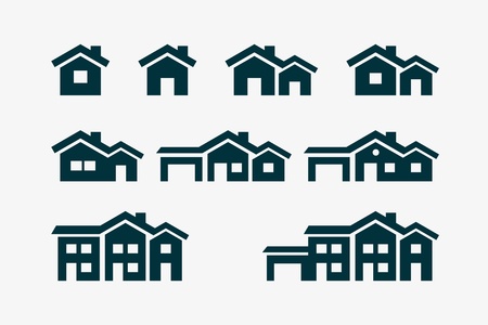 Vector various house icon set.のイラスト素材