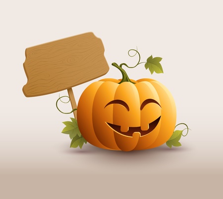 Pumpkin and banner  Vector illustration  のイラスト素材