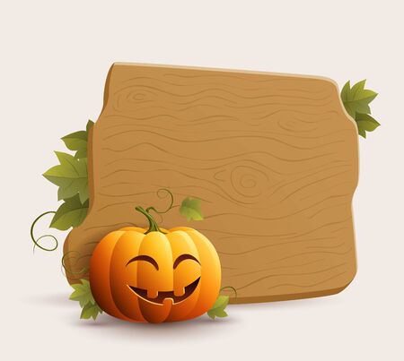 Pumpkin and banner  Vector illustration  のイラスト素材