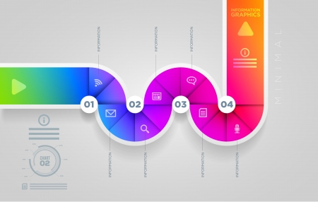 abstract infographic design template  lights, shadows, color shapes etc  のイラスト素材