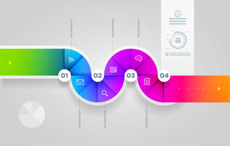 abstract infographic design template  lights, shadows, color shapes etc のイラスト素材