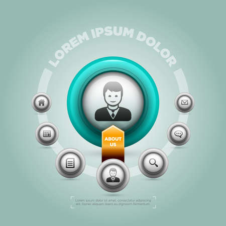 Vector design template for website, infographic のイラスト素材