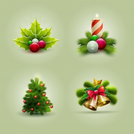 Vector illustration of Christmas icon set. のイラスト素材