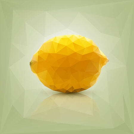 Triangle polygonal lemon illustration のイラスト素材