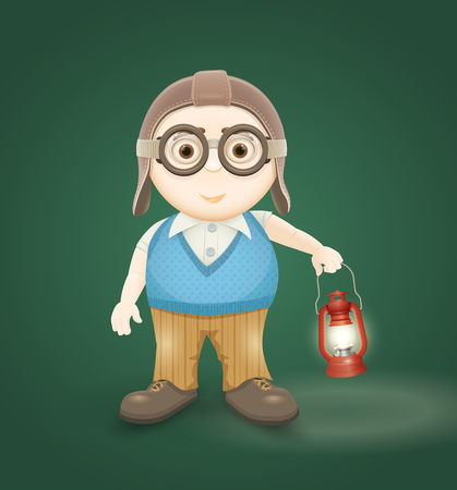 Vector illustration of explorer boy  のイラスト素材