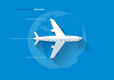 Vector flat transportation concept icon illustration. Airplane.のイラスト素材