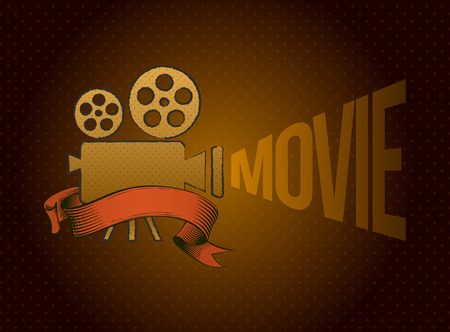Vector movie projector  Vintage movie concept のイラスト素材