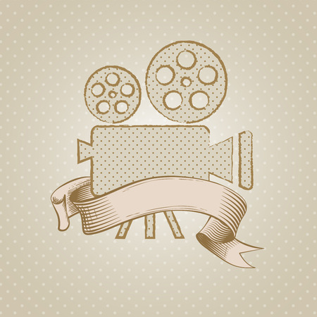 Vector movie projector  Vintage movie concept のイラスト素材