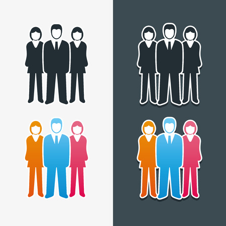 Vector isolated business people icon set  Team work concept のイラスト素材