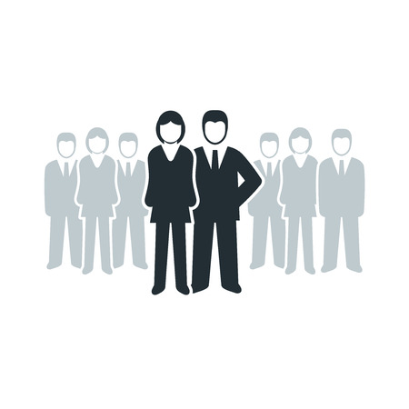 Vector isolated leadership and teamwork concept illustration のイラスト素材