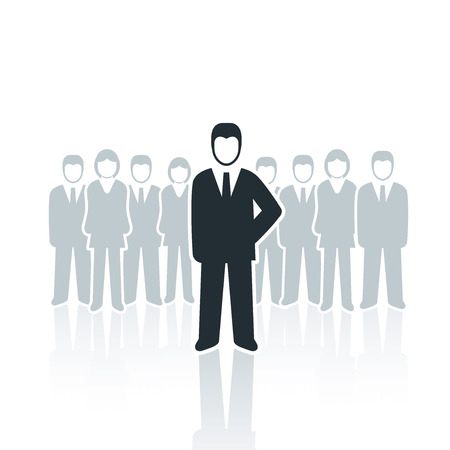 Vector isolated businessman leadership concept illustration のイラスト素材