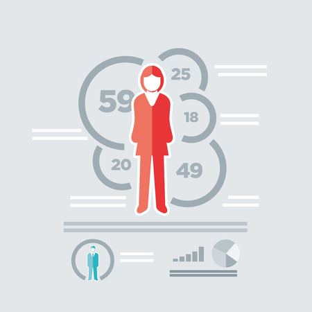 Vector isolated business people infographic template. のイラスト素材
