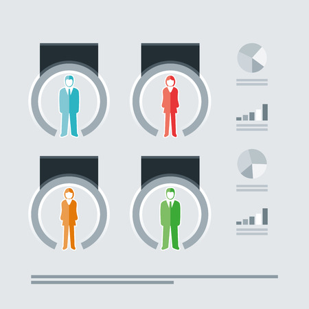 Vector isolated business people infographic template. のイラスト素材