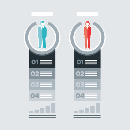 Vector isolated business people infographic template. のイラスト素材