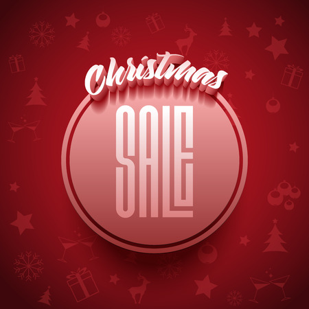 Vector Christmas Sale typographic poster design.のイラスト素材